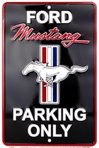 Ford Mustang Parking only wandbord - 20 x 30 cm Reliëf
