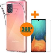 Fooniq Silicone Hoesje Transparant + Screenprotector - Geschikt Voor Samsung Galaxy A71