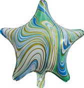 Folieballon Marble Star "Turquoise-Goud" 45x45 cm
