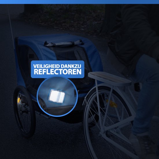 Bicycle Gear Hondenfietskar – Blauw – 40kg – Met Regenhoes & Reflectoren