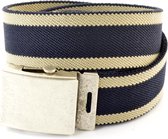 XXL Belts Herenriem Elastisch 1260 - Blauw/Beige - 140 cm