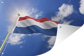 Muurdecoratie De vlag van Nederland wappert in de lucht - 180x120 cm - Tuinposter - Tuindoek - Buitenposter