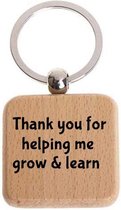 Akyol - Thank you for helping me grow & learn sleutelhanger - Afscheidscadeau docent - Bedank cadeau - Meester bedankt - Collega kado - Gegraveerd sleutelhanger
