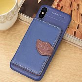 Litchi Texture PU + TPU horizontaal flip lederen tas voor iPhone XS Max, met houder & kaartsleuven & portemonnee & fotolijst (blauw)