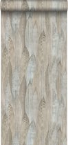 Origin eco texture vlies behang bladeren zand beige - 347370 - 53 cm x 10,05 m