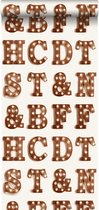 ESTAhome behang houten licht letters sepia bruin en lichtbeige - 138850 - 0.53 x 10.05 m