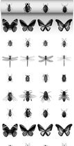 ESTAhome vlies wallpaper XXL pentekening insecten zwart wit - 158827 - 0.465 x 8.37 m