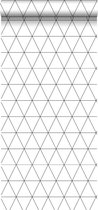 ESTAhome behang grafische driehoeken wit en zwart - 139148 - 0.53 x 10.05 m
