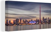 Canvas Schilderij Horizon van de stad Toronto tijdens zonsondergang - 40x20 cm - Wanddecoratie