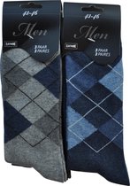 Mannen sokken 6 paar - MULTIPACK - Katoenen heren sokken - met fantasie - argyle19 - MAAT43-46