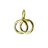 Silventi 132400331 Gouden Hangertje - Dames - Cirkels - 7 x 9,7 mm - 14 Karaat - Bedel - Goud