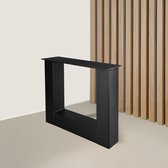 U-salontafelpoot - zwart - kokermaat 8 x 8 cm | salontafelpoot | onderstel salontafel | U-poot
