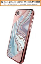 Fooniq Swirl Hoesje Roze - Geschikt Voor Apple iPhone SE 2020