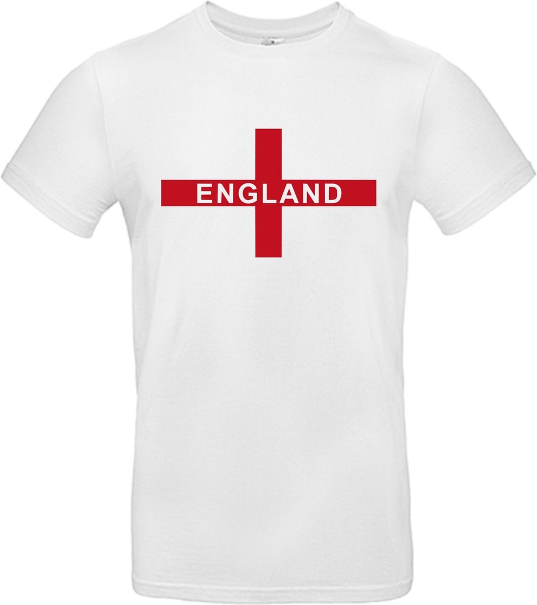 England- WK shirt - WK shirt - Voetbalshirts - Engeland - Wit T-shirt korte mouw - Maat L - 100% Cotton