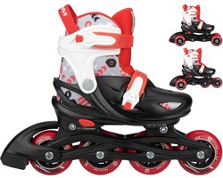 foto van Nijdam 3-in-1 Skeelers - Verstelbaar - Kinderen - Rood - Maat 33-36