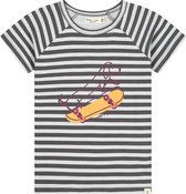 Smitten Organic - Gestreept T-Shirt met teckel op skatebord