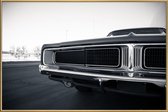 JUNIQE - Poster met kunststof lijst Dodge Charger -40x60 /Wit & Zwart