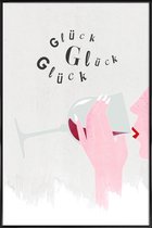 JUNIQE - Poster in kunststof lijst Glück Glück Glück -30x45 /Ivoor &