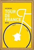 JUNIQE - Poster met houten lijst MY TOUR DE FRANCE MINIMAL POSTER 2015