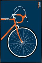 JUNIQE - Poster met kunststof lijst Icons Crescent Front -13x18 /Blauw