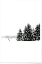 JUNIQE - Poster White White Winter 2/2 -13x18 /Grijs & Wit