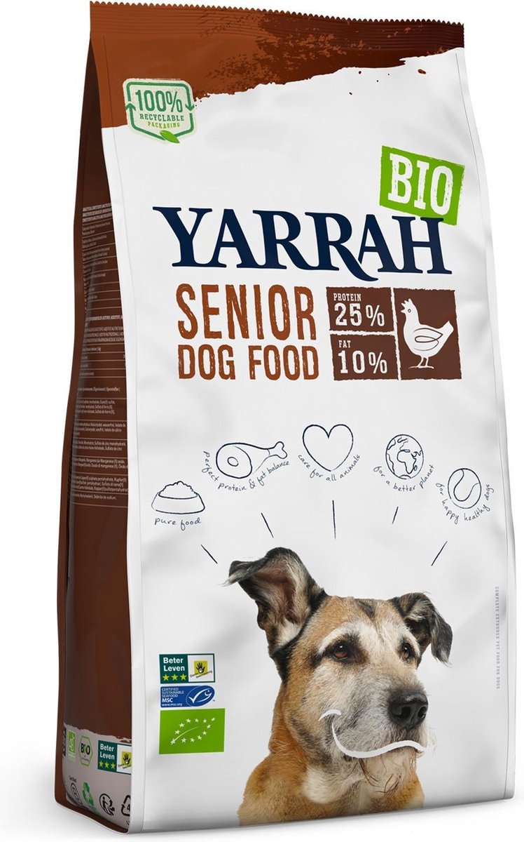 Yarrah Biologisch Hondenvoer Senior Kip 10 kg