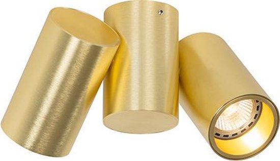 QAZQA michael - Design Plafondspot | Spotje | Opbouwspot - 2 lichts - L 172 mm - Goud/messing - Woonkamer | Slaapkamer | Keuken