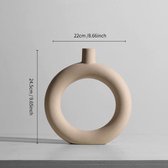 Vaas - Gebroken wit - 25 cm hoog - Modern