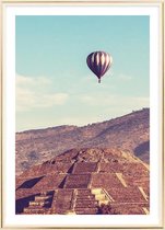 Poster Met Metaal Gouden Lijst - Piramide Teotihuacan Poster