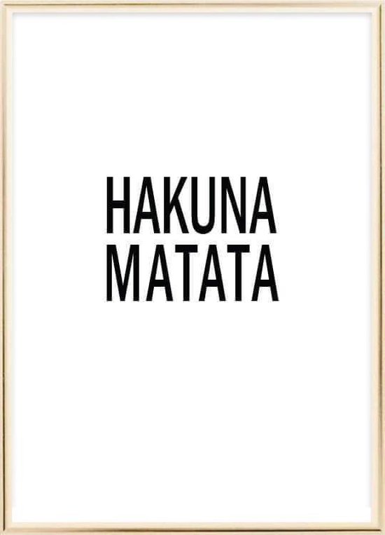 Poster Met Metaal Gouden Lijst - Hakuna Matata Poster