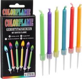 Taartkaarsjes met gekleurde vlam - Verjaardag kaarsjes - Vrolijke kleuren