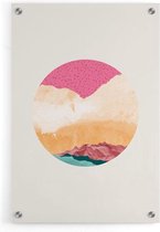 Walljar - Pink Mountain - Muurdecoratie - Plexiglas schilderij