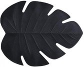 Placemat blad zwart - vinyl - 47 x 38 cm - Onderleggers