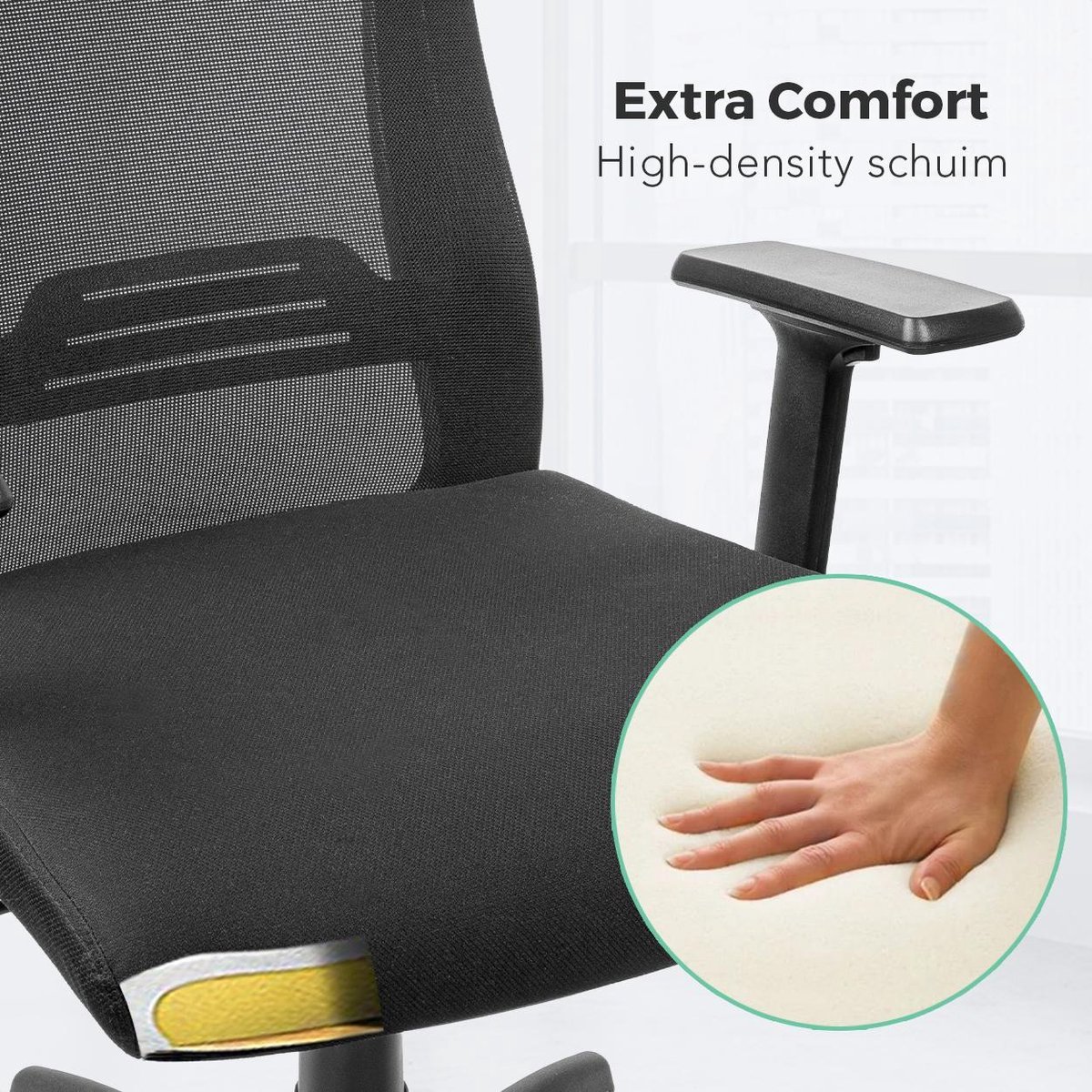 LifeGoods Ergonomische Bureaustoel - NEN1335-gecertificeerd - Gamestoel - Office Chair - Volwassenen - Kantoorstoel - Verstelbaar - Zwart thumbnail 6