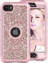 Luxe Glitter Shock Proof Hard Case Cover Bumper Hoesje Voor Apple iPhone 7/8 - 3-In-1 Heavy Duty Telefoonhoesje Met Optimale  Bescherming - Beschermhoes Met Hardcover Back & Front Backcover H