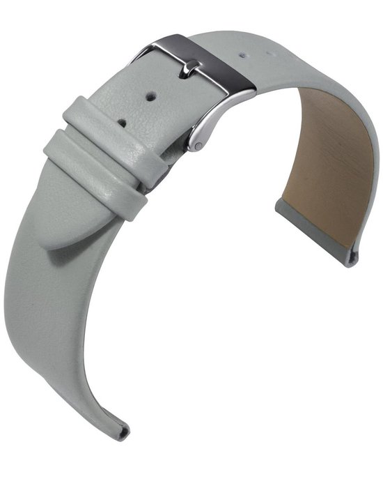 Bracelet montre EULIT - cuir - 18 mm - gris - boucle métal