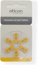 Oticon | hoortoestel batterij | type P10 | gele sticker | 2 kaartjes | 12 batterijen