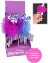 Eenhoorn balpen fluffy - 1 exemplaar - Back to School - Met fluffy haren