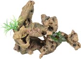 Aquarium decoratie Dio Wortels met Plant  - 30 x 12 x 27 cm - Bruin - 30 x 12 x 27 cm