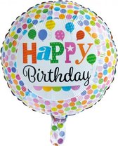 Helium Ballon Happy Birthday Stippen Versiering 45cm leeg
