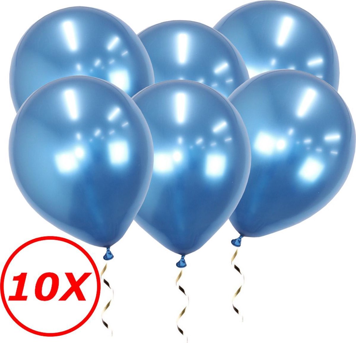 Blauwe Ballonnen Verjaardag Versiering Blauwe Helium Ballonnen Feest Versiering Gender Reveal Babyshower Chrome Blauw 10 Stuks - BTH