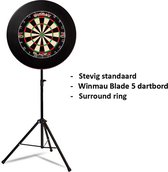 Dragon darts - Portable dartbord standaard pakket - inclusief Winmau Blade 6 - dartbord - surround ring - zwart