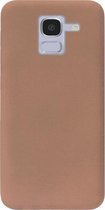 - ADEL Siliconen Back Cover Softcase Hoesje Geschikt voor Samsung Galaxy J6 Plus (2018) - Bruin