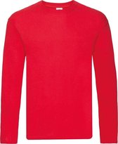 Fruit of the Loom Heren R T-Shirt met lange mouwen (Rood)