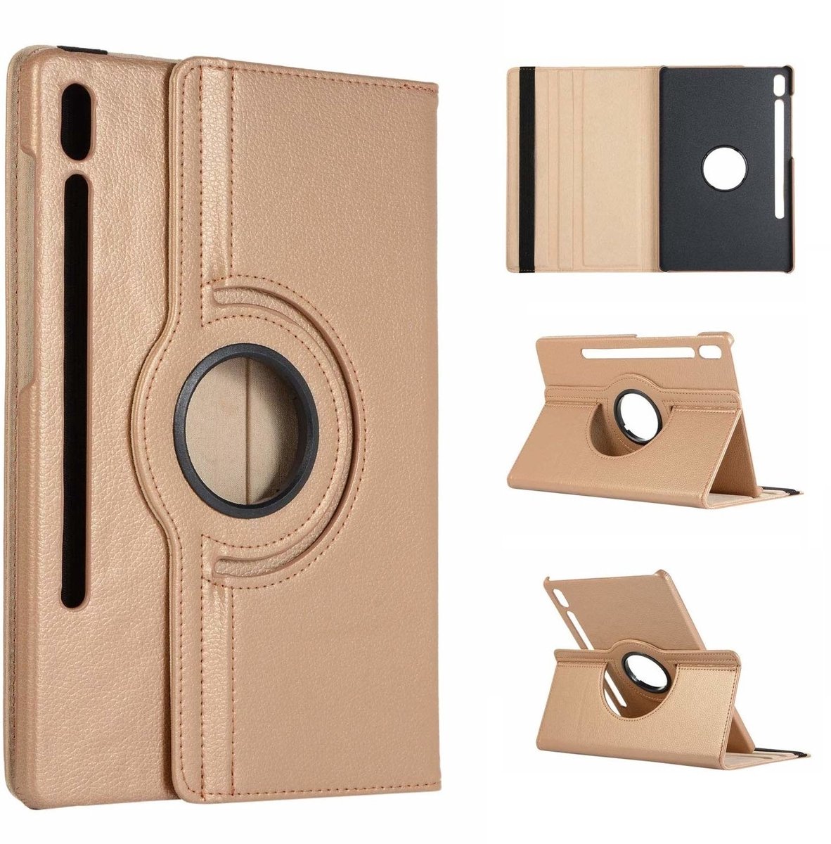 Hoes Geschikt voor Samsung Galaxy Tab S6 360° Draaibare Hoes - Gold Ntech