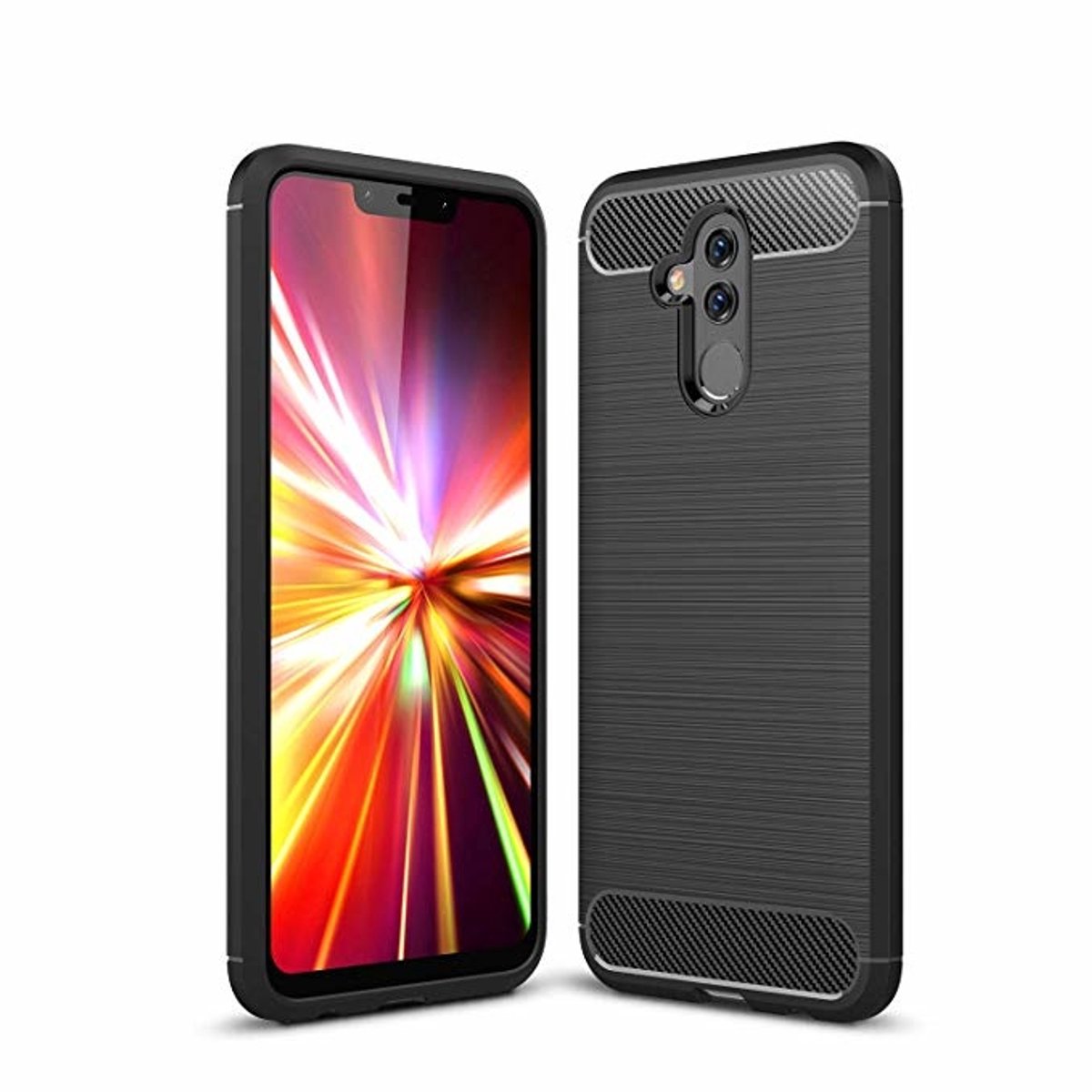Ntech Soft Brushed TPU Hoesje Geschikt voor Huawei Mate 20 Lite - Matt Zwart