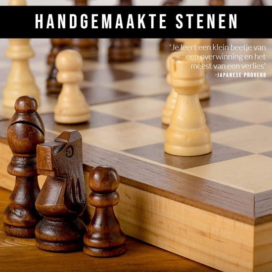 Thumbnail van een extra afbeelding van het spel No Peak schaakspel - schaakset - schaakbord met schaakstukken - magnetisch - inklapbaar