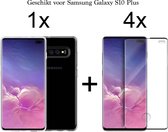 Samsung S10 Plus Hoesje - Samsung Galaxy S10 Plus hoesje transparant siliconen case hoes cover hoesjes - Full Cover - 4x Samsung S10 Plus screenprotector