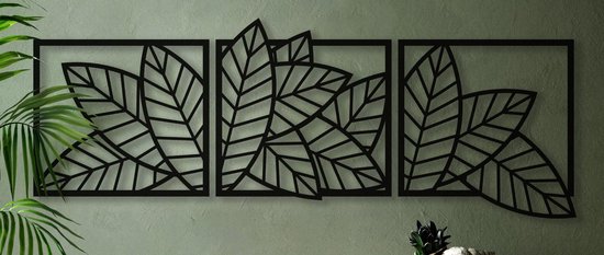 Wanddecoratie | Bladeren 3-luik - L (60x161cm)