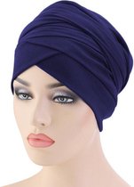 Hijab – Hoofddeksel – Islamitisch – Tulband – Marineblauw – Muts – Sporthoofddoek - Hoofddoek - Hoofdband - Headwrap